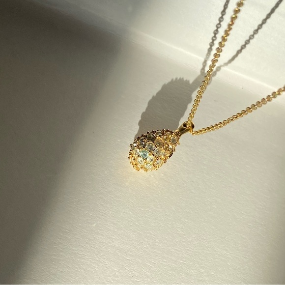 Swarovski gold tone crystal ball necklace - Picture 6 of 11